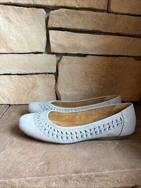 Earth ET Jett Ballet Flat Braided Detail in Light Gray/Pale Blue (size 11)